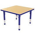 30” Square T-Mold Activity Table, Maple/Blue/Chunky