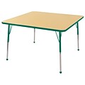30” Square T-Mold Activity Table, Maple/Green/Toddler Ball