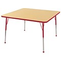 30” Square T-Mold Activity Table, Maple/Red/Standard Ball