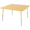 30” Square T-Mold Activity Table, Maple/Yellow/Toddler Ball
