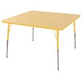 30” Square T-Mold Activity Table, Maple/Yellow/Toddler Swivel