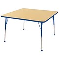 48” Square T-Mold Activity Table, Maple/Blue/Toddler Ball