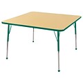 48” Square T-Mold Activity Table, Maple/Green/Standard Ball