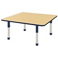 48” Square T-Mold Activity Table, Maple/Navy/Chunky