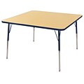 48” Square T-Mold Activity Table, Maple/Navy/Toddler Swivel
