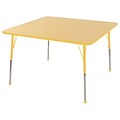 48” Square T-Mold Activity Table, Maple/Yellow/Toddler Ball