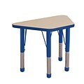 18”x30” Trapezoid T-Mold Activity Table, Maple/Blue/Chunky