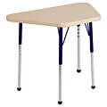 18”x30” Trapezoid T-Mold Activity Table, Maple/Maple/Navy/Toddler Ball