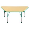 30”x60” Trapezoid T-Mold Activity Table, Maple/Green/Toddler Ball