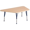 30”x60” Trapezoid T-Mold Activity Table, Maple/Maple/Navy/Toddler Ball