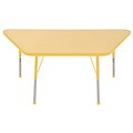 30”x60” Trapezoid T-Mold Activity Table, Maple/Yellow/Toddler Ball