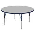 30” Round T-Mold Activity Table, Grey/Navy/Standard Swivel