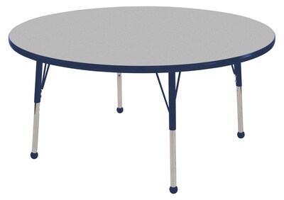 30” Round T-Mold Activity Table, Grey/Navy/Toddler Ball