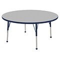 30” Round T-Mold Activity Table, Grey/Navy/Toddler Ball