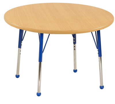 30” Round T-Mold Activity Table, Maple/Maple/Blue/Toddler Ball