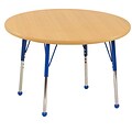 30” Round T-Mold Activity Table, Maple/Maple/Blue/Standard Ball