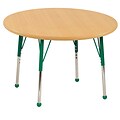 30” Round T-Mold Activity Table, Maple/Maple/Green/Standard Ball