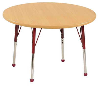 30” Round T-Mold Activity Table, Maple/Maple/Red/Standard Ball