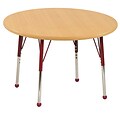 30” Round T-Mold Activity Table, Maple/Maple/Red/Toddler Ball