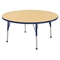 30” Round T-Mold Activity Table, Maple/Navy/Toddler Ball