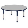 60” Round T-Mold Activity Table, Grey/Navy/Chunky