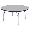 60” Round T-Mold Activity Table, Grey/Navy/Toddler Swivel