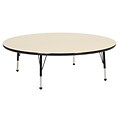 60” Round T-Mold Activity Table, Maple/Black/Toddler Ball