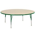 60” Round T-Mold Activity Table, Maple/Green/Toddler Swivel