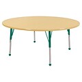 60” Round T-Mold Activity Table, Maple/Maple/Green/Standard Ball