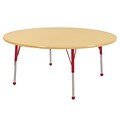 60” Round T-Mold Activity Table, Maple/Maple/Red/Standard Ball