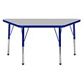 24”x48” Trapezoid T-Mold Activity Table, Grey/Blue/Toddler Ball