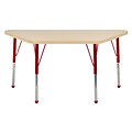 24”x48” Trapezoid T-Mold Activity Table, Maple/Maple/Red/Standard Ball