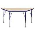24”x48” Trapezoid T-Mold Activity Table, Maple/Navy/Toddler Ball
