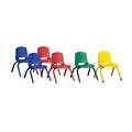 ECR4Kids 10 Stack Chair-Matching Legs - Assorted, 6-PK (ELR-15140-ASG)