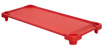 ECR4Kids Standard Stackable RTA Kiddie Cot- Red (ELR-16127-RD)
