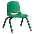 ECR4Kids 10 Stack Chair with Matching Legs - Green (ELR-2192-GNG)