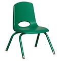 ECR4Kids 12 Stack Chair with Matching Legs - Green (ELR-2193-GNG)