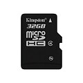 Kingston® SDC4/32GBSP Class 4 32GB microSDHC Flash Memory Card