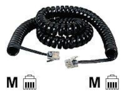 Black Box EJ300-0006 6 Modular Coiled Handset Cord; Black