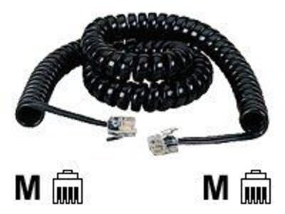 Black Box EJ300-0006 6 Modular Coiled Handset Cord; Black