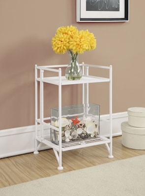 Convenience Concepts Designs2Go Media Towers 2 Tier Folding Metal Shelf White Finish (8020W)