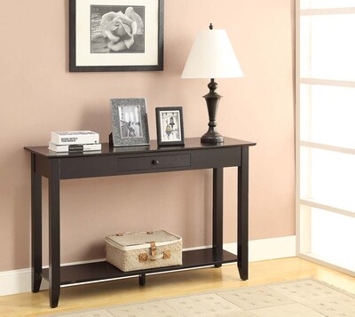 Convenience Concepts Inc. American Heritage Console Table w/Drawer Black Finish (7103081-BL)