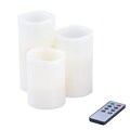 Lavish Home 3 Piece LED Flameless Candle Set with Remote (72-0030W)