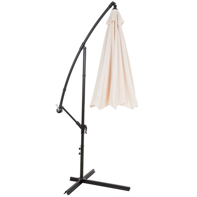 Pure Garden Offset 10' Aluminum Hanging Patio Umbrella - Tan (M150010)