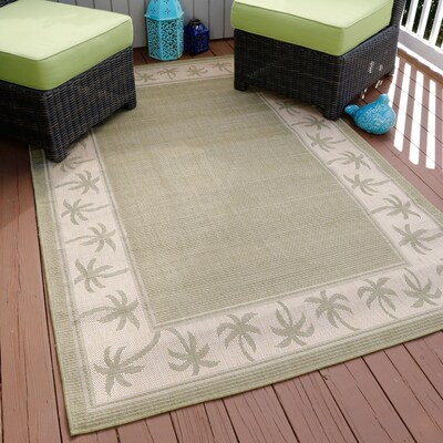 Lavish Home Palm Trees Indoor/Outdoor Area Rug - Green - 5x77 (62-30341)