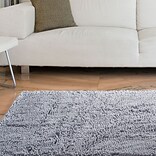 Lavish Home High Pile Shag Rug Carpet - Grey - 21 x 36  (67-12-G)