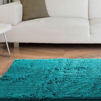 Lavish Home High Pile Shag Rug Carpet - Seafoam - 21 x 36  (67-12-SF)