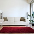 Lavish Home High Pile Shag Rug Carpet - Burgundy - 30 x 60 (67-13-BU)