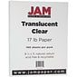 JAM Paper 8.5" x 11" Translucent Clear Vellum Paper, 17 lbs., 70 Brightness, 100 Sheets/Pack (1379)