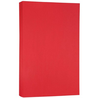 JAM Paper 8.5 x 14 Smooth Colored Paper, 24 lbs., Red, 100 Sheets/Pack (101337)